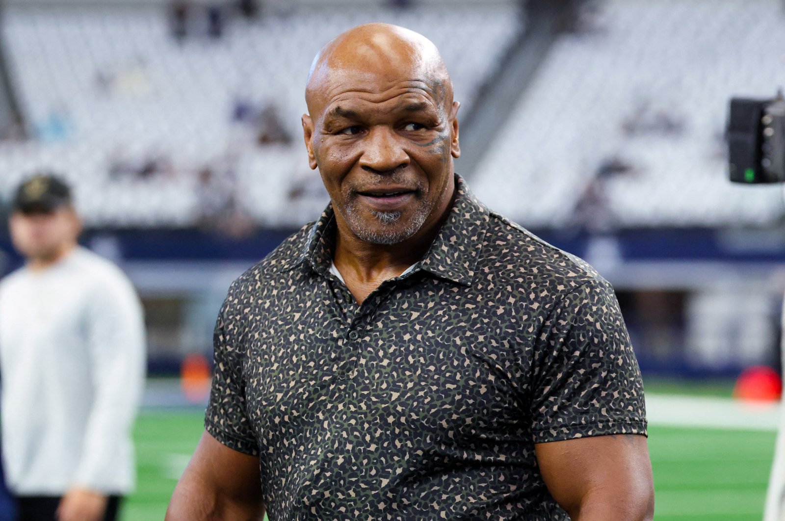 Boxer Mike Tyson on the field before the game between the Dallas Cowboys and New Orleans Saints at AT&amp;T Stadium, Arlington, Texas, U.S., Sept. 15, 2024. (Reuters Photo)