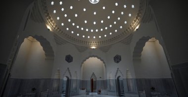 The interior of the 16th-century Zeyrek Cinili Hammam in the Fatih district of Istanbul, Türkiye, Oct. 7, 2024. (AFP Photo)