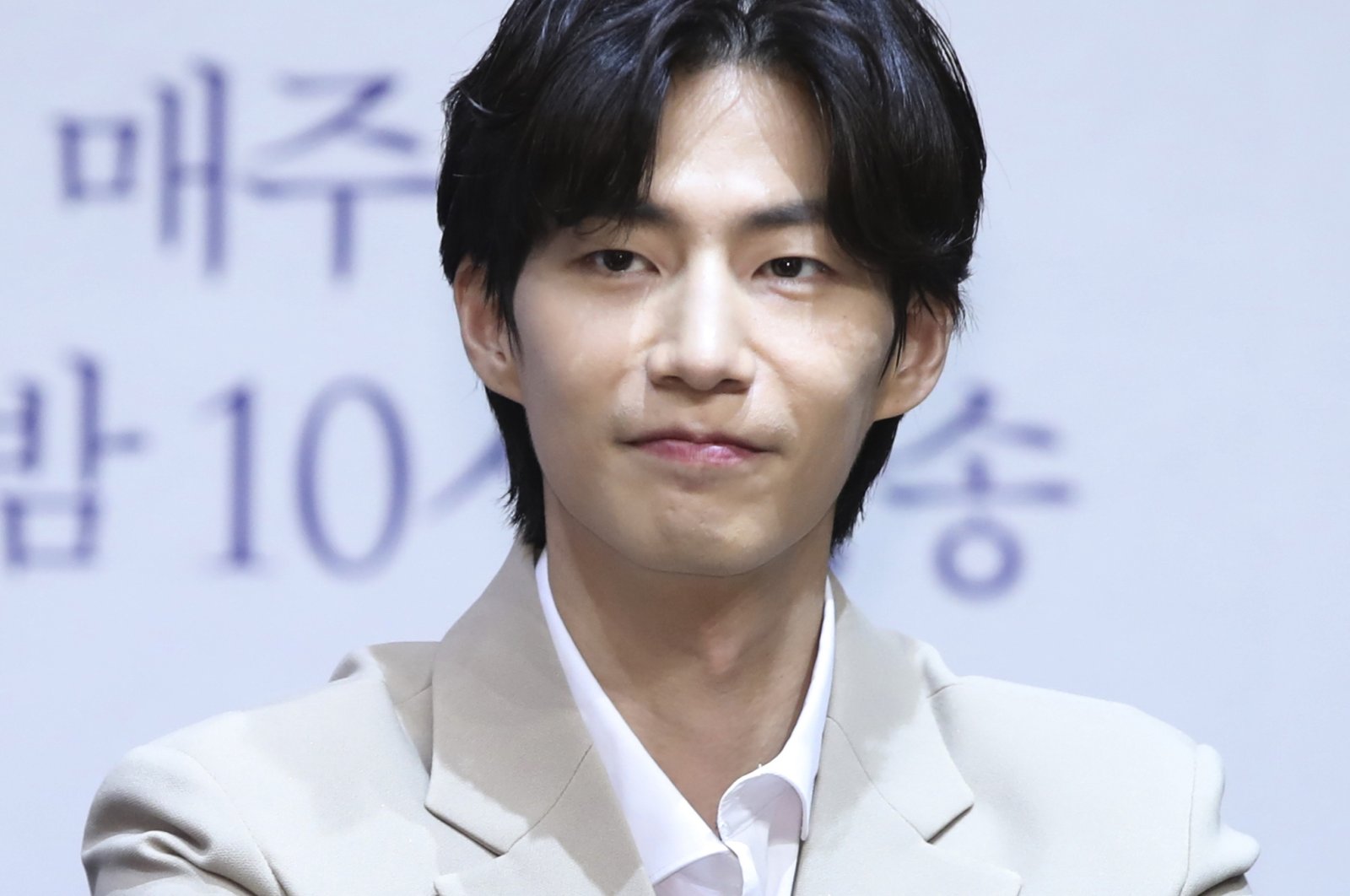 South Korean actor Song Jae-lim attends a news conference to promote his television drama &quot;I Wanna Hear Your Song&quot; in Seoul, South Korea, Aug. 1, 2019. (AP Photo)