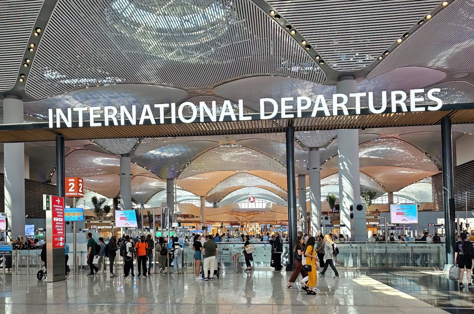 Entrance to international flights passport control area at the Istanbul Airport, Istanbul, Türkiye, June 27, 2023. (Shutterstock Photo)