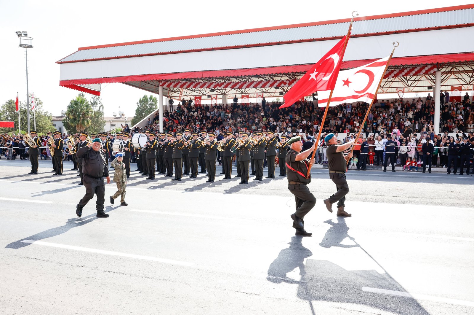 A military parade proceeds along Dr. Fazıl Küçük Boulevard in the capital, Lefkoşa (Nicosia), the Turkish Republic of Northern Cyprus, Nov. 15, 2024. (AA Photo)