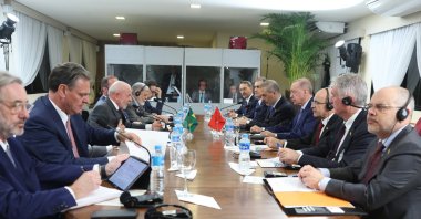 Turkish and Brazilian delegations led by Presidents Recep Tayyip Erdoğan and Luiz Inacio Lula da Silva met on the sidelines of the summit in Rio de Janeiro, Brazil, Nov. 17, 2024. (AA Photo)