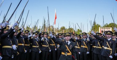 A view of military graduates taking the discontinued oath, in the capital of Ankara, Türkiye, Aug. 30, 2024. (SABAH Photo)