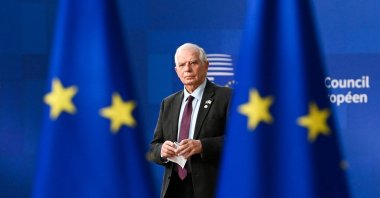 European Union for Foreign Affairs and Security Policy Josep Borrell arrives for a summit at EU parliament in Brussels, Feb. 9, 2023. (AFP File Photo)