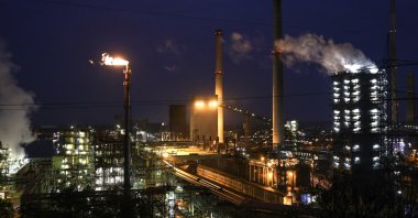 A general view of a blast furnace plant of the German steelmaker Thyssenkrupp, Duisburg, Germany, Nov. 12, 2024. (EPA Photo)