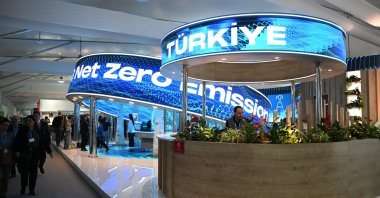 Zero Waste Project-themed Turkish pavilion at the 29th Conference of the Parties (COP29), Baku, Azerbaijan, Nov. 12, 2024. (AA Photo)