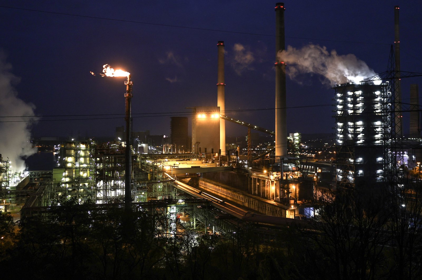 A general view of a blast furnace plant of the German steelmaker Thyssenkrupp, Duisburg, Germany, Nov. 12, 2024. (EPA Photo)