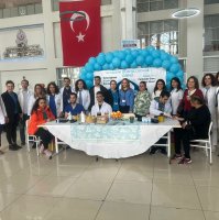 Doctors, nurses and Leyla Yvonne Ergil at the special event held by the Research and Medical School Hospital in Muğla, Türkiye, Nov. 14, 2024. (Courtesy of Leyla Yvonne Ergil)