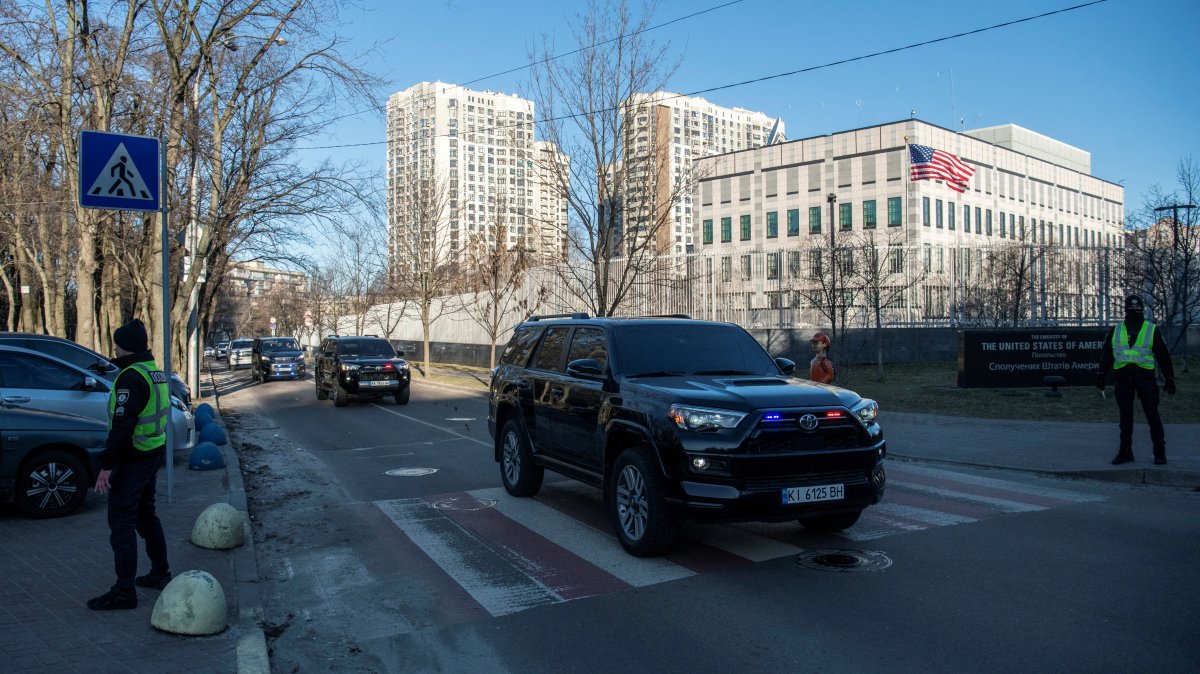 A view of the U.S. embassy in Kyiv, Ukraine, Feb. 20, 2023. (Reuters Photo)