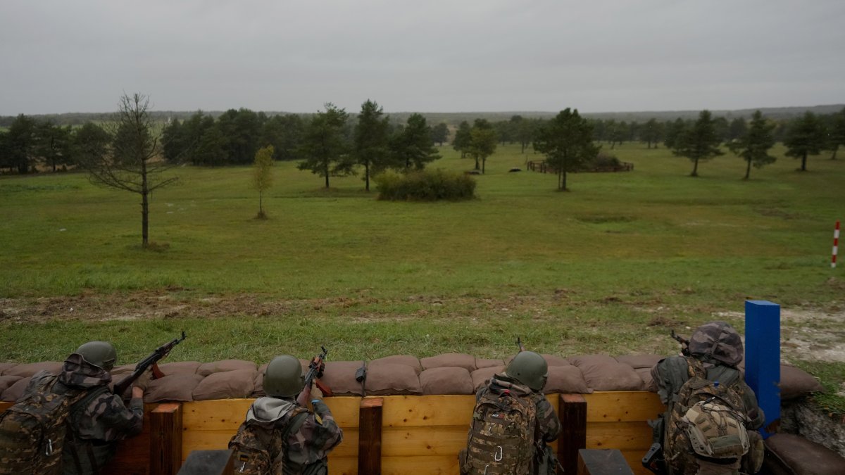 Ukrainian soldiers train in a military camp in eastern France, Wednesday, Oct. 9, 2024. (Reuters File Photo)