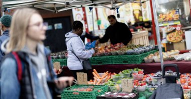 People shop at Walthamstow Market in east London, U.K., Oct. 29, 2024. (EPA Photo)