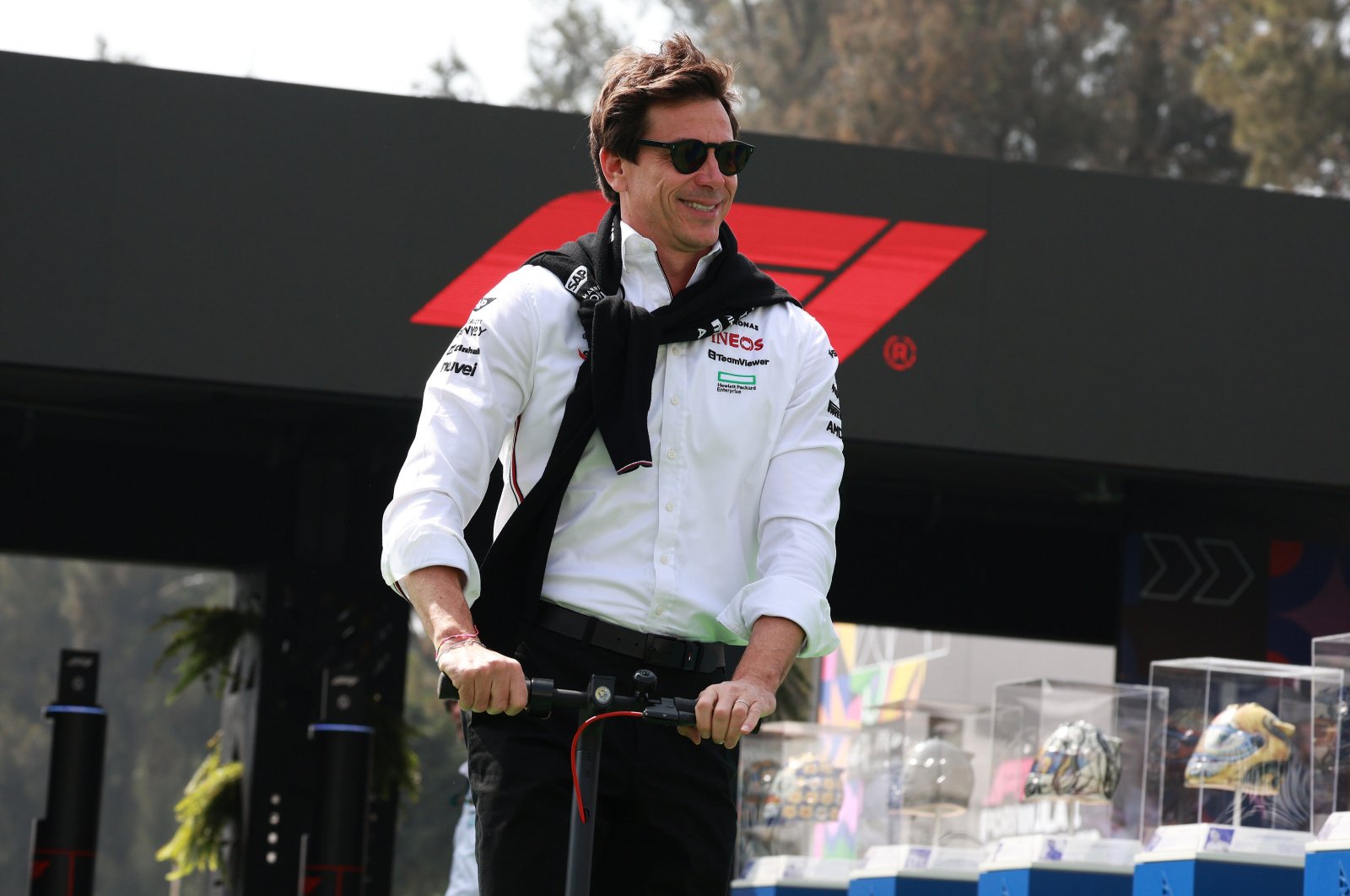 Mercedes team principal Toto Wolff arrives at the Autodromo Hermanos Rodriguez ahead of the Mexico City Grand Prix, Mexico City, Mexico, Oct. 25, 2024. (AA Photo)