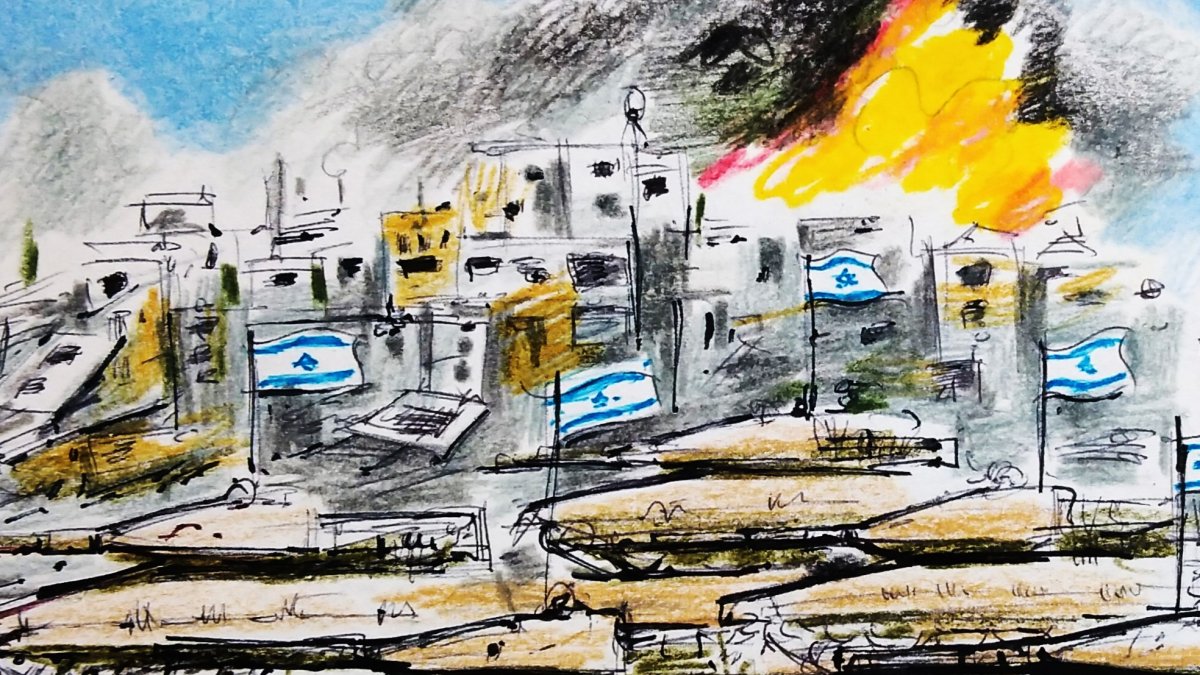 &quot;Gaza has been turned into a mound of debris and another warzone is already unfolding in Lebanon.&quot; (Illustration by Erhan Yalvaç)