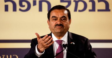 Indian billionaire Gautam Adani speaks during an inauguration ceremony after the Adani Group completed the purchase of Haifa Port earlier, in Haifa, Israel, Jan. 31, 2023. (Reuters Photo)
