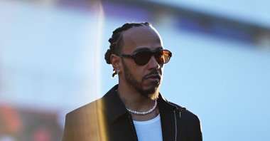 Lewis Hamilton walks in the Paddock during previews ahead of the F1 Grand Prix of Las Vegas at Las Vegas Strip Circuit, Las Vegas, Nevada, U.S., Nov. 20, 2024. (AFP Photo)