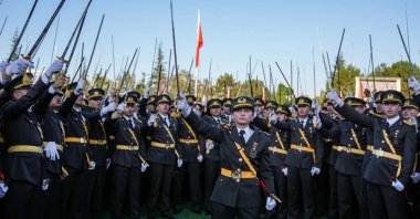 A view of military graduates taking the discontinued oath, Ankara, Türkiye, Aug. 30, 2024. (Sabah Photo)