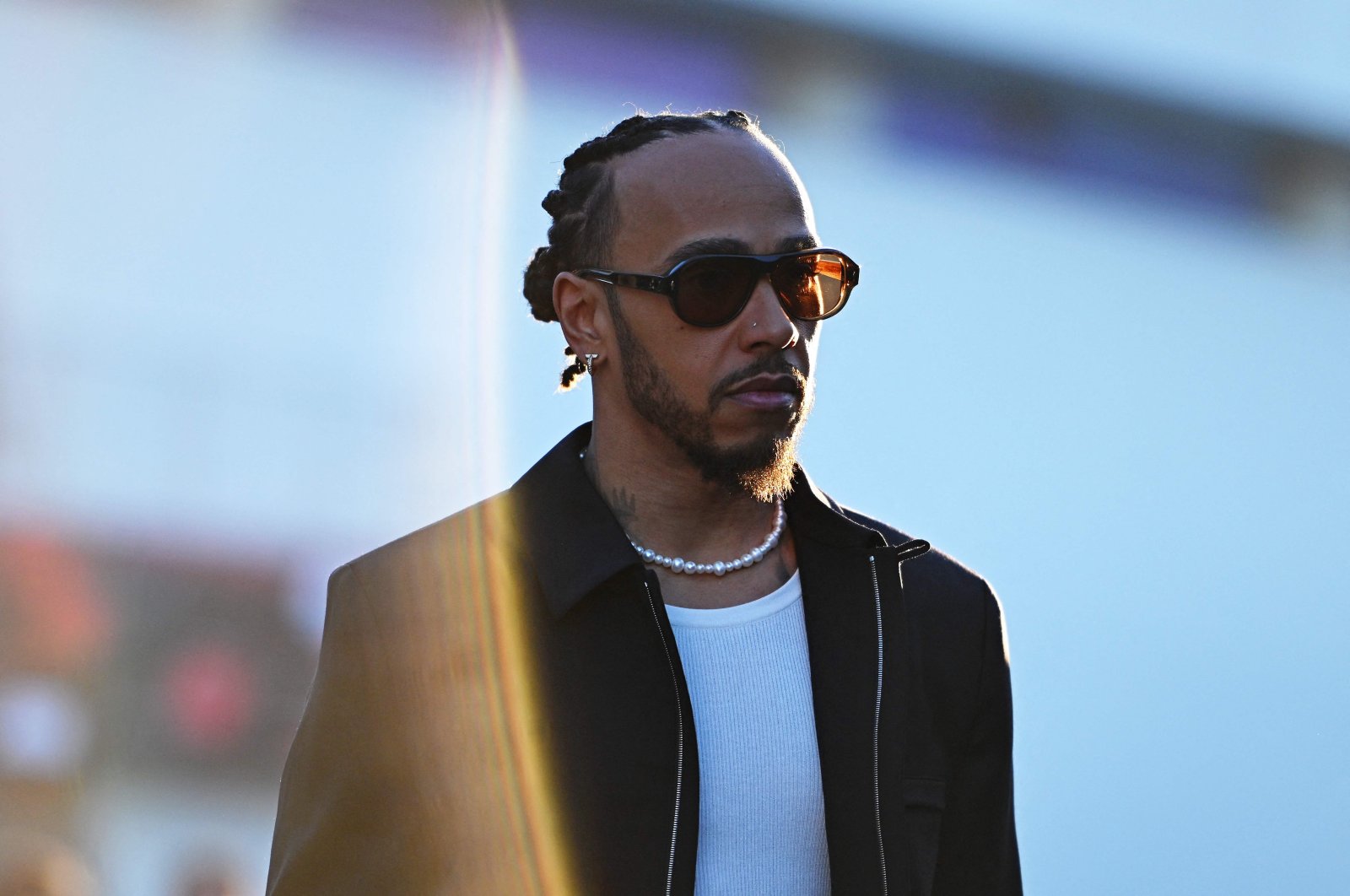 Lewis Hamilton walks in the Paddock during previews ahead of the F1 Grand Prix of Las Vegas at Las Vegas Strip Circuit, Las Vegas, Nevada, U.S., Nov. 20, 2024. (AFP Photo)