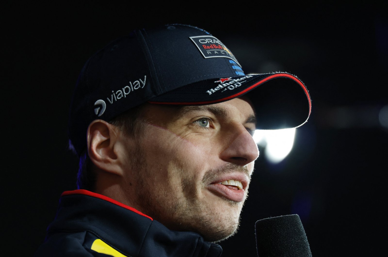 Red Bull&#039;s Max Verstappen talks to the media ahead of the Las Vegas Grand Prix at the Las Vegas Strip Circuit, Las Vegas, Nevada, U.S., Nov. 20, 2024. (Reuters Photo)