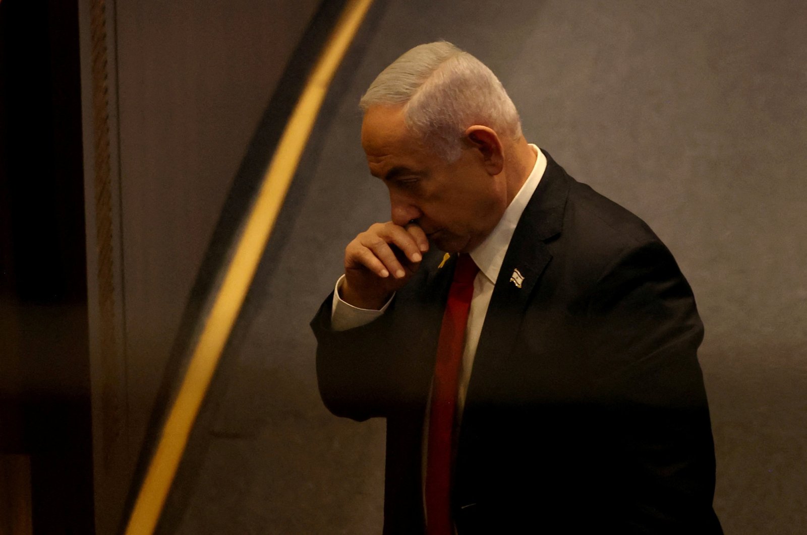 Israeli Prime Minister Benjamin Netanyahu gestures during a program in west Jerusalem, Nov. 18, 2024. (Reuters Photo)