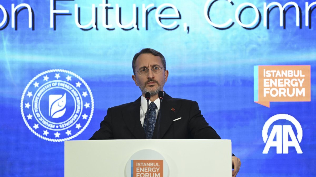 Communications Director Fahrettin Altun speaks at the Istanbul Energy Forum, Nov. 22, 2024. (AA Photo)