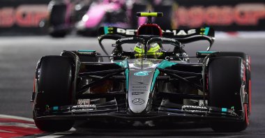 Mercedes AMG Petronas driver Lewis Hamilton during practice for the Las Vegas Grand Prix at Las Vegas Circuit, Las Vegas, Nevada, U.S., Nov. 21, 2024. (Reuters Photo)
