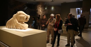Travel writers from the U.S. and Canada visit the Şanlıurfa Archaeological Museum in Şanlıurfa, Türkiye, Nov. 18, 2024. (AA Photo)