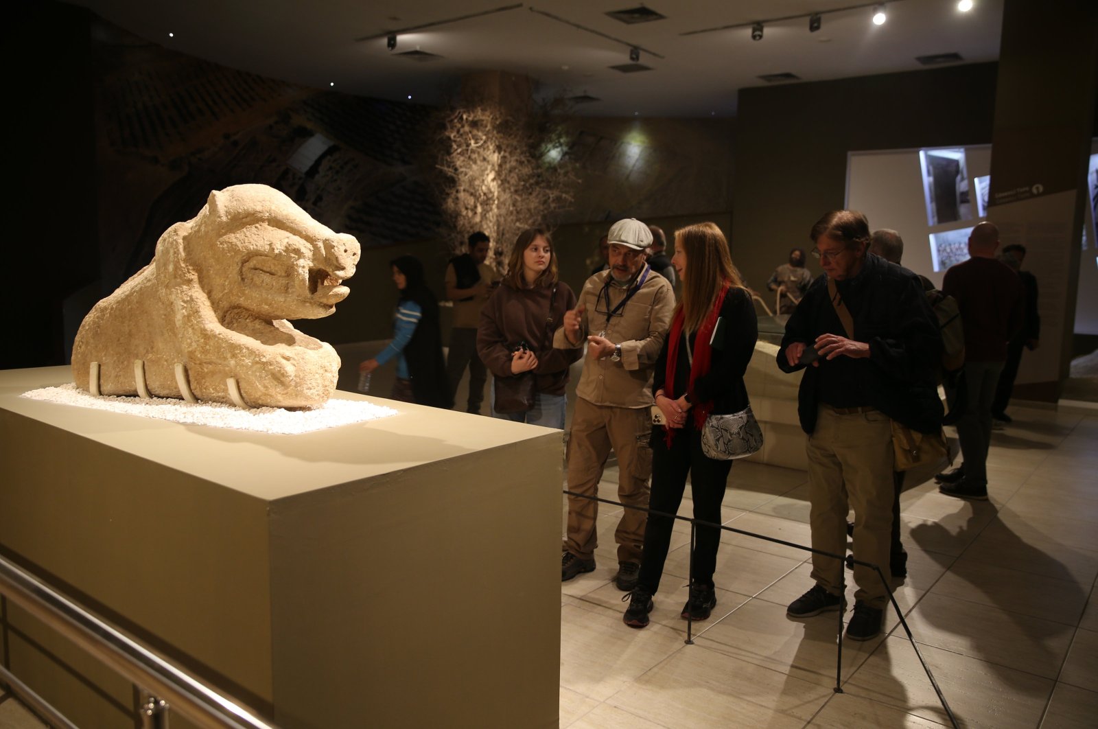 Travel writers from the U.S. and Canada visit the Şanlıurfa Archaeological Museum in Şanlıurfa, Türkiye, Nov. 18, 2024. (AA Photo)