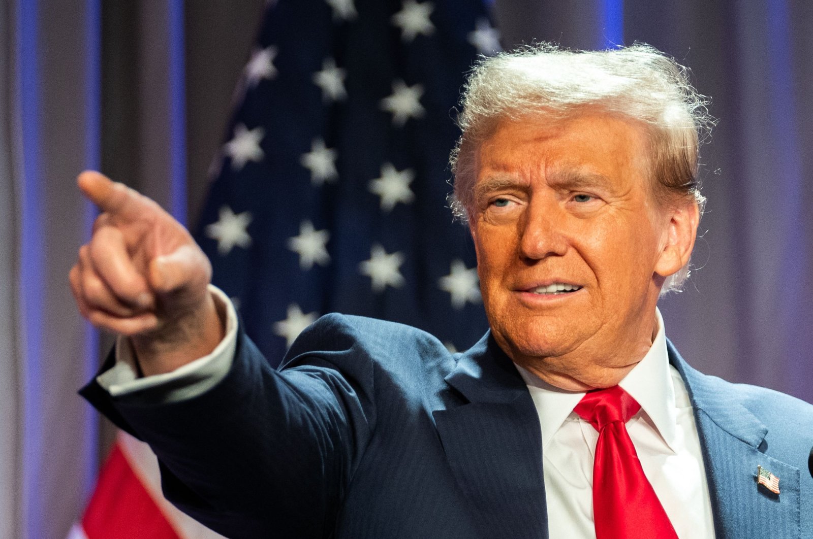 U.S. President-elect Donald Trump gestures during a meeting in Washington, D.C., U.S., Nov. 13, 2024. (AFP Photo)