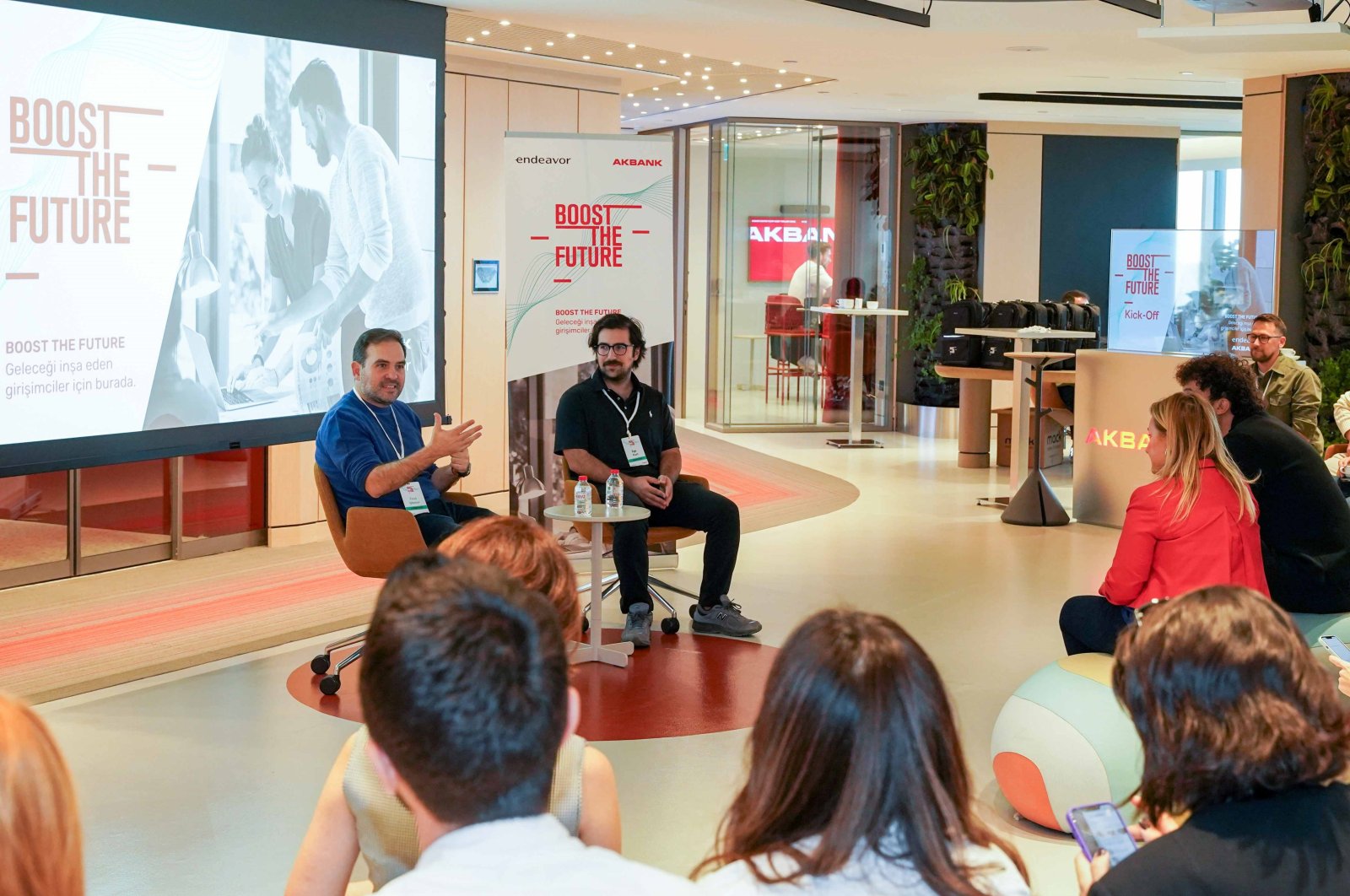 Participants attend the "Boost the Future" program supporting technology initiatives, organized by Akbank and Endeavor Türkiye, Türkiye, Nov. 1, 2024. (IHA Photo)