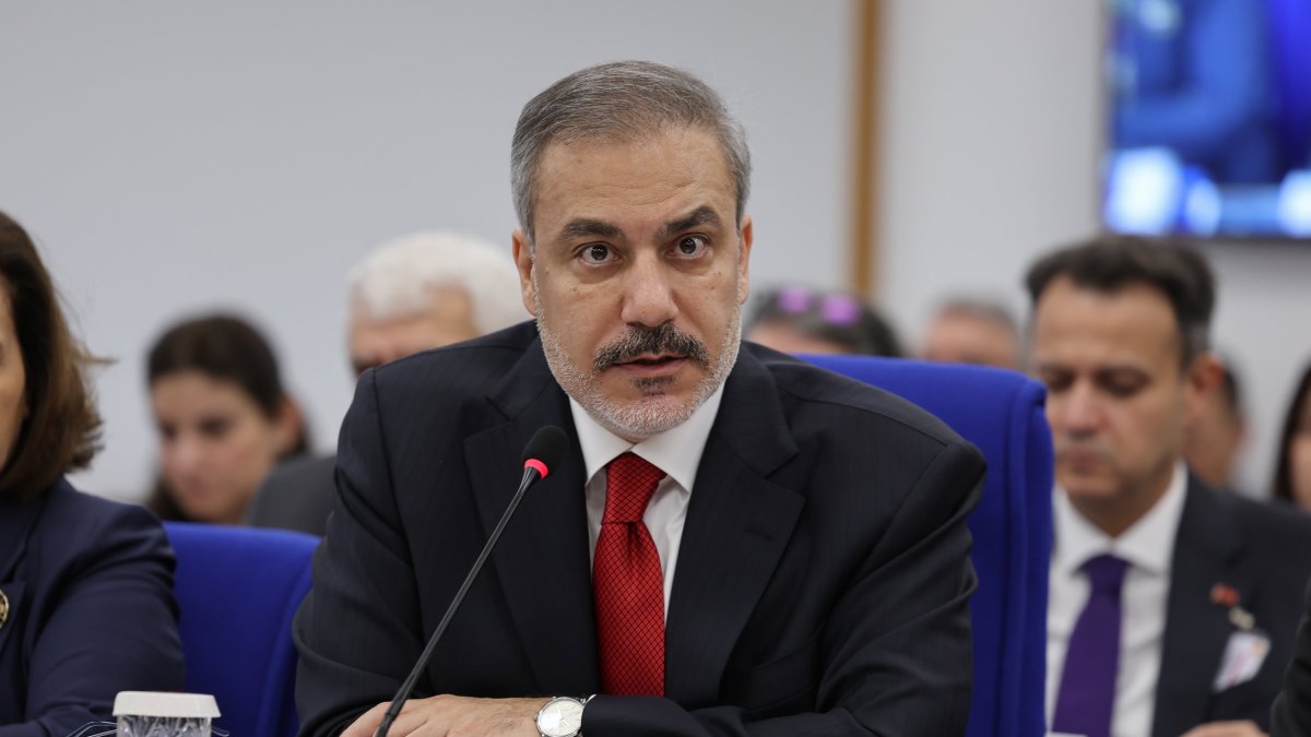 Foreign Minister Hakan Fidan speaks at a parliamentary budget meeting in the capital, Ankara, Türkiye, Nov. 21, 2024. (AA Photo)