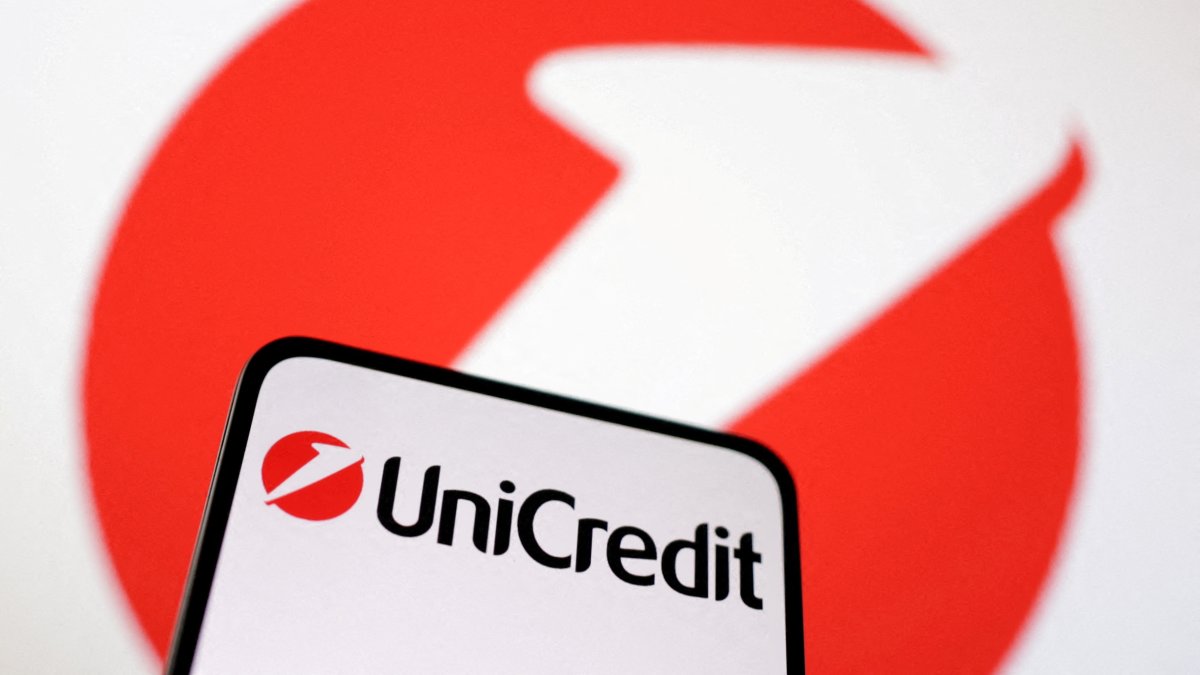 Unicredit Bank logo is seen in this illustration taken March 12, 2023. (Reuters Photo)