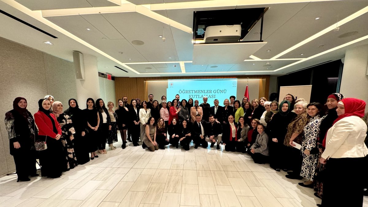 The Teachers&#039; Day celebration at Turkish House (Türkevi) honors educators with speeches, tributes and cultural performances, New York, U.S., Nov. 23, 2024. (AA Photo)