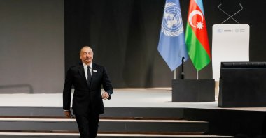 President of Azerbaijan Ilham Aliyev walks as he attends the Leaders' Summit of The Small Island Developing States on Climate Change at the United Nations climate change conference COP29, Baku, Azerbaijan Nov. 13, 2024. (Reuters Photo)