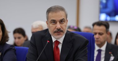 Foreign Minister Hakan Fidan speaks at a parliamentary budget meeting in the capital, Ankara, Türkiye, Nov. 21, 2024. (AA Photo)