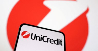 Unicredit Bank logo is seen in this illustration taken March 12, 2023. (Reuters Photo)