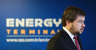 Pavel Sorokin, Russia's first deputy minister of energy, speaks during an interview on the sidelines of the Istanbul Energy Forum in Istanbul, Türkiye, Nov. 22, 2024. (AA Photo)