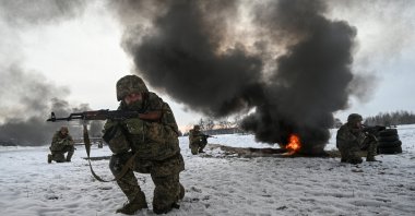 Ukrainian service members attend a military exercise during drills at a training ground, amid Russia&#039;s attack on Ukraine, Chernihiv region, Ukraine, Nov. 22, 2024. (Reuters Photo)