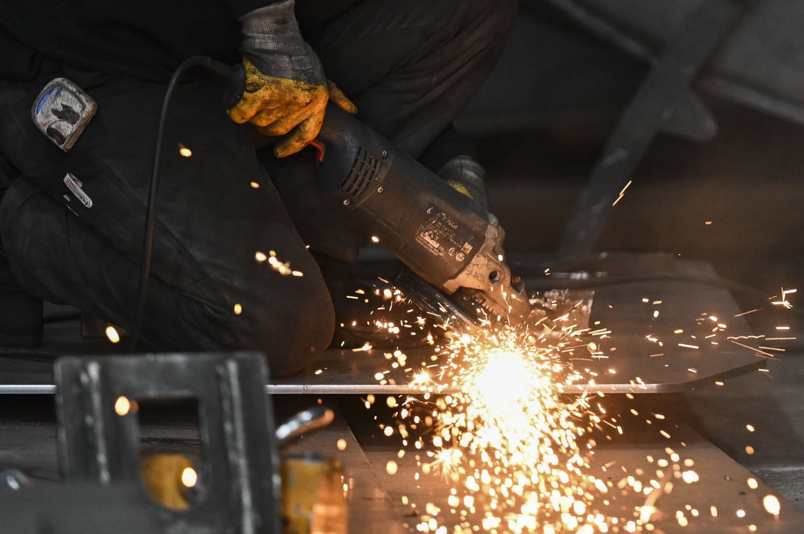 A worker is photographed at a factory in Ankara, Türkiye, Nov. 21, 2024. (AA Photo)