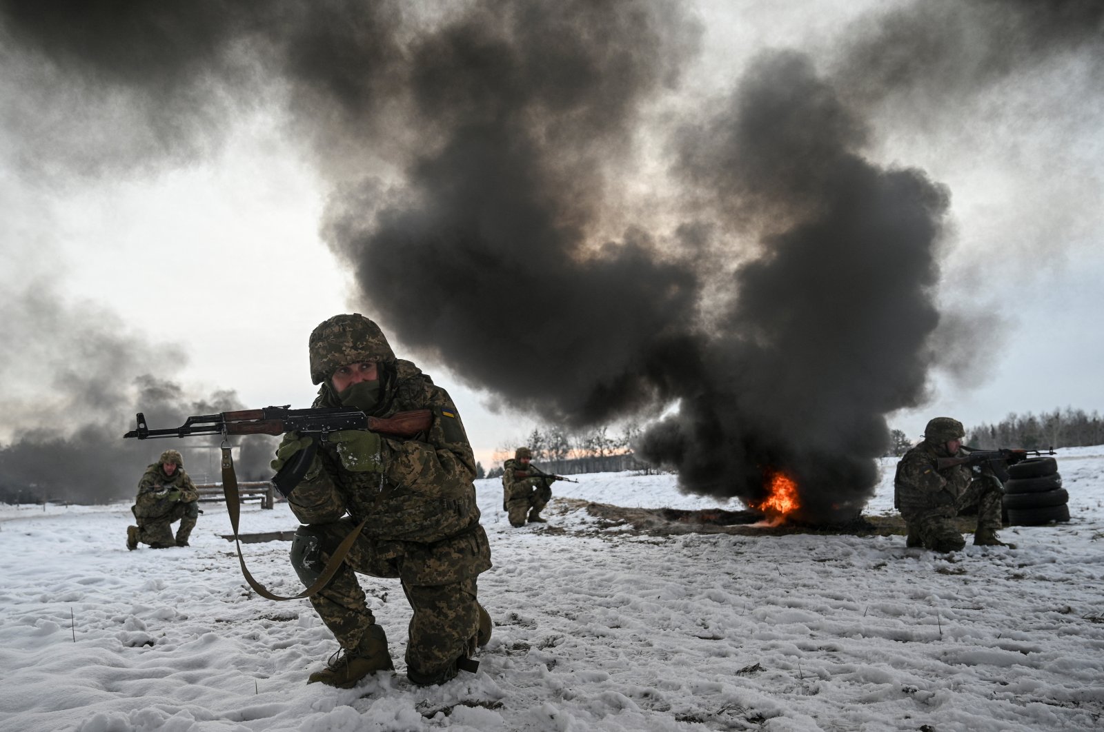 Ukrainian service members attend a military exercise during drills at a training ground, amid Russia&#039;s attack on Ukraine, Chernihiv region, Ukraine, Nov. 22, 2024. (Reuters Photo)