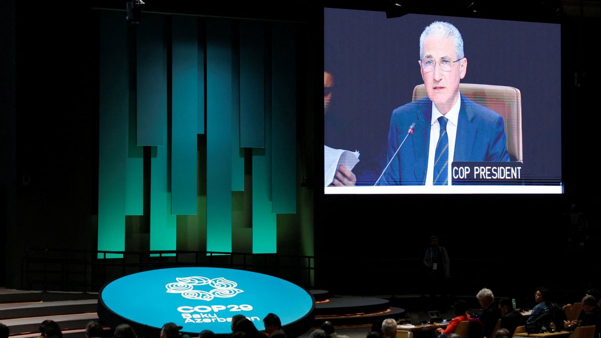 COP29 President Mukhtar Babayev speaks during a closing plenary meeting at the COP29 United Nations Climate Change Conference, Baku, Azerbaijan, Nov. 24, 2024. (Reuters Photo)