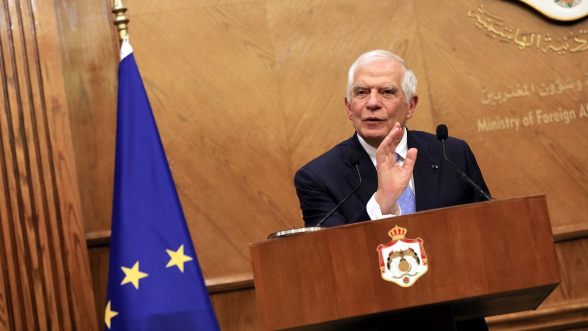 European Union High Representative for Foreign Affairs and Security Policy Josep Borrell speaks at a press conference in Amman, Jordan, Nov. 21, 2024. (EPA Photo)