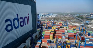 This photograph shows a general view of the Adani Group-owned Mundra Port in Mundra, India, Jan. 11, 2024. (AFP Photo)