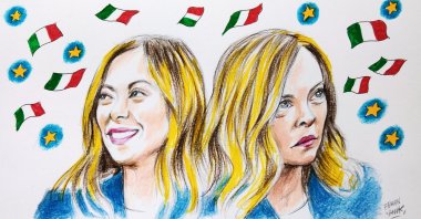 "In an increasingly fractured European framework characterized by strong growth of right-wing movements, a progressive loss of French influence, and the German crisis, Giorgia Meloni is undoubtedly the leader who enjoys stable support and a certain international projection." (Illustration by Erhan Yalvaç)