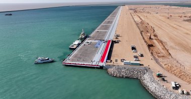 This aerial picture shows the Grand Faw Port docks project in Basra, southern Iraq, Nov. 6, 2024. (AFP Photo)