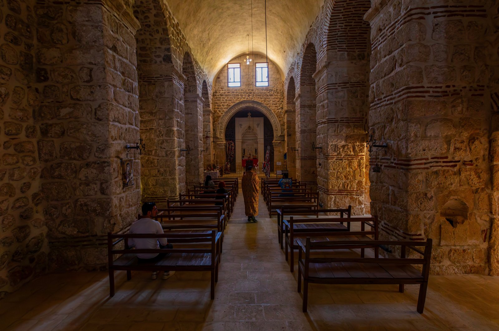 An interior view of the historic Mor Yuhanna Church in Mardin, southeastern Türkiye, May 6, 2023. (Shutterstock Photo)