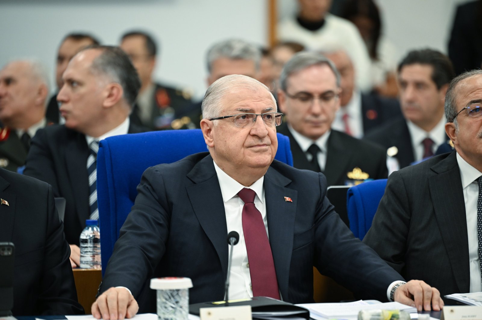 Defense Minister Yaşar Güler speaks at a parliamentary budget committee meeting in the capital, Ankara, Türkiye, Nov. 26, 2024. (AA Photo)