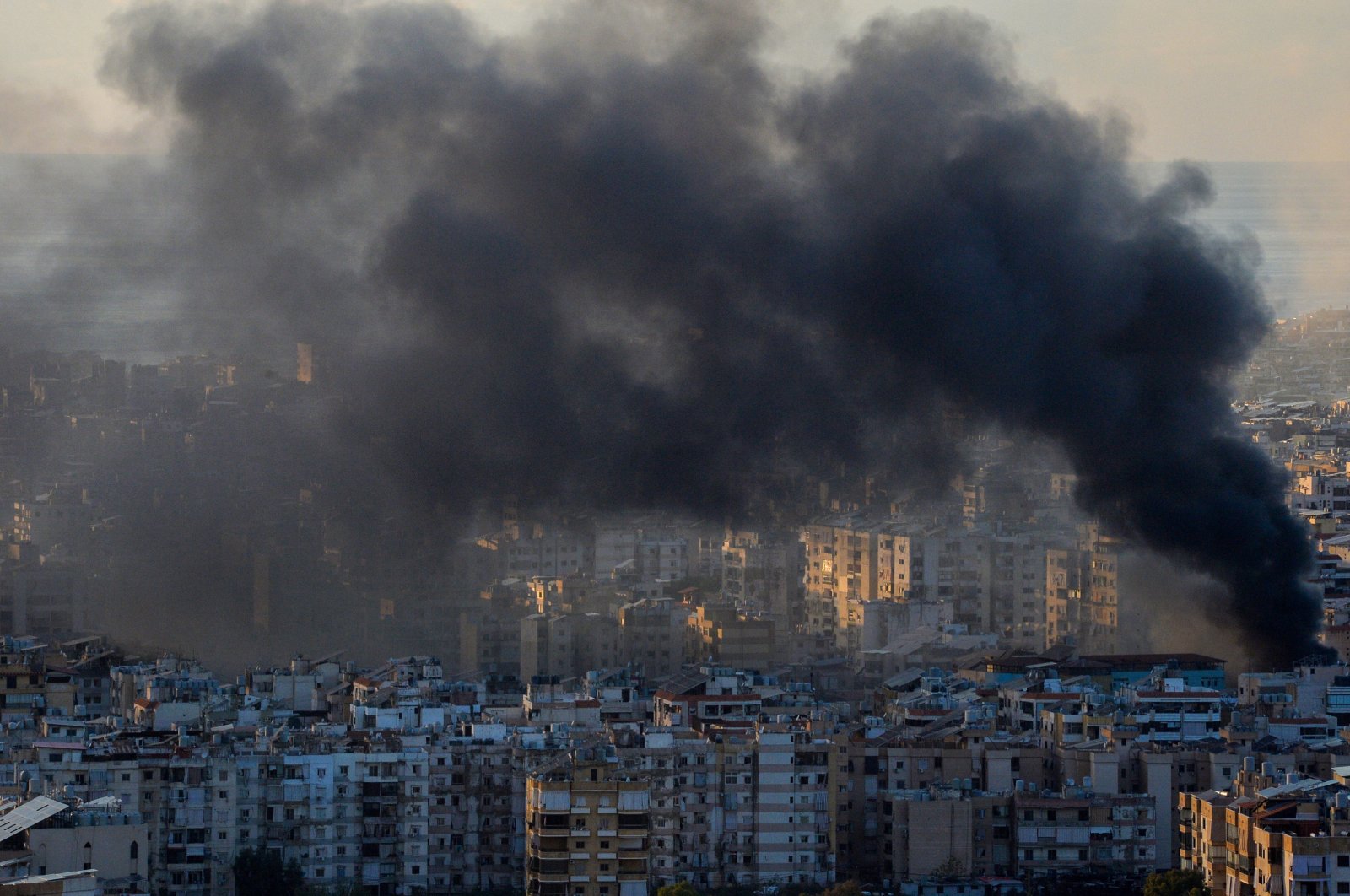 Smoke rises following an Israeli airstrike on the Dahieh district in southern Beirut, Lebanon, Nov. 26, 2024. (EPA Photo)