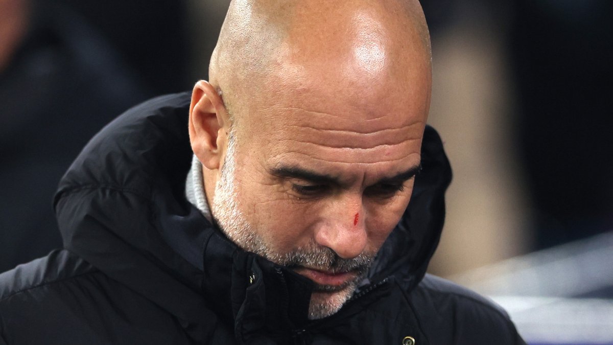 Manchester City manager Pep Guardiola reacts ahead of the UEFA Champions League match against Feyenoord, Manchester, U.K., Nov. 26, 2024. (EPA Photo)