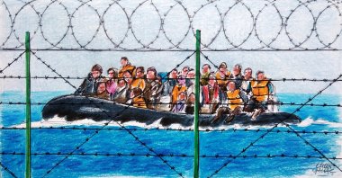 &quot;Sub-Saharan migrants have been arriving in the Maghreb countries and continuing their dangerous journey to cross illegally into Europe.&quot; (Illustration by Erhan Yalvaç)