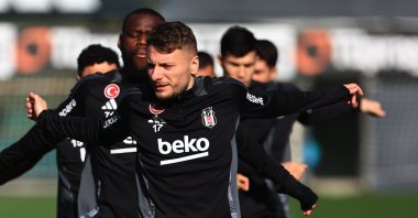 Beşiktaş players train ahead of the Europa League match against Maccabi Tel Aviv, Istanbul, Türkiye, Nov. 27, 2024. (IHA Photo)